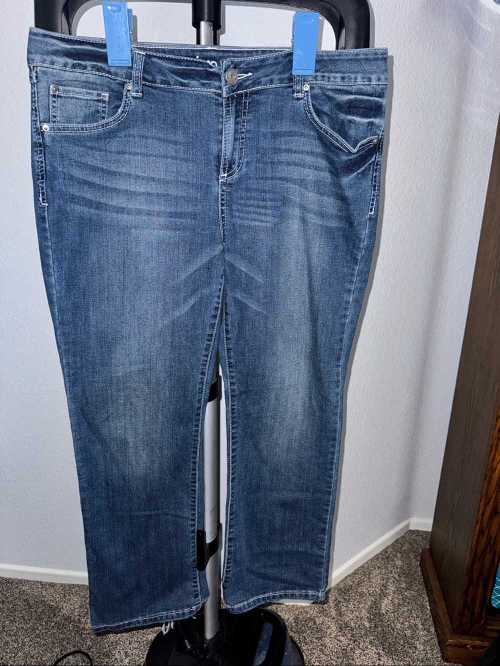 INC International Concepts Straight Leg Jeans in Medium Blue